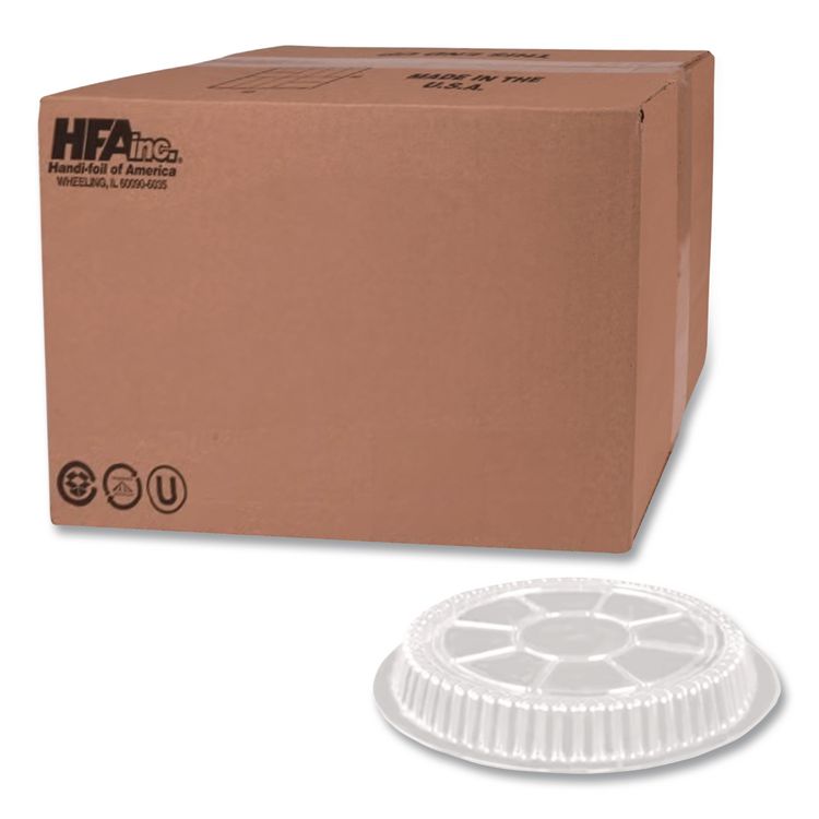 Plastic Dome Lids, Fits Round Pan 2047, 7" Diameter x 0.88" h, Clear, 500/Carton