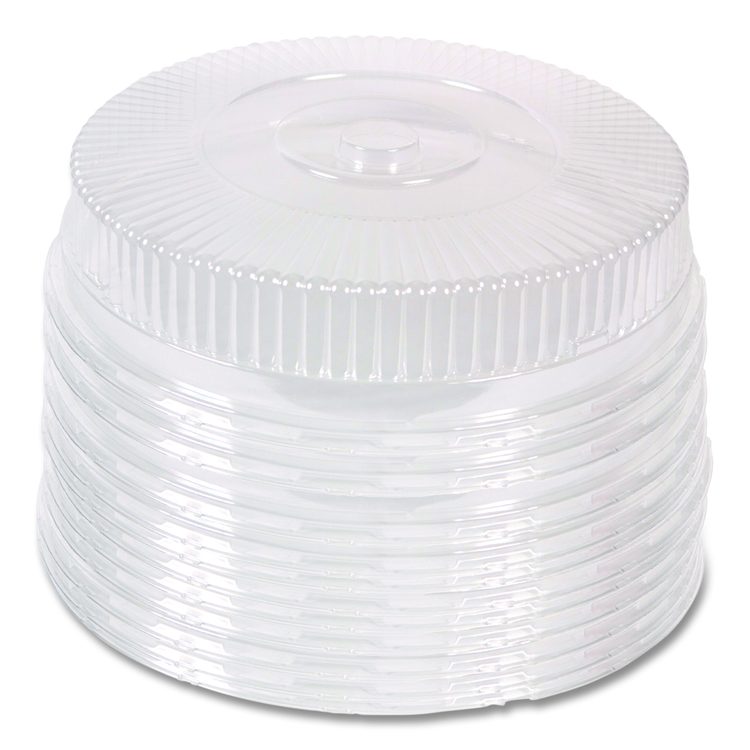 Round Plastic Dome Lid, Embossed, Fits 212/213, 16" Diameter, Clear, 25/Carton