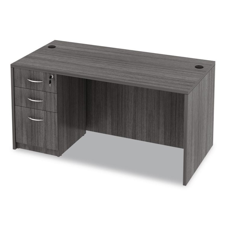 Alera Valencia Series Straight Front Desk Shell, 59.13" x 29.5" x 29.63", Gray