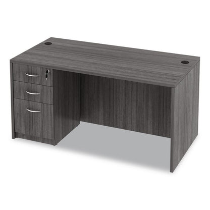 Alera Valencia Series Straight Front Desk Shell, 59.13" x 29.5" x 29.63", Gray