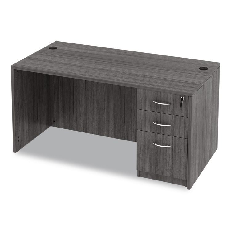 Alera Valencia Series Straight Front Desk Shell, 59.13" x 29.5" x 29.63", Gray