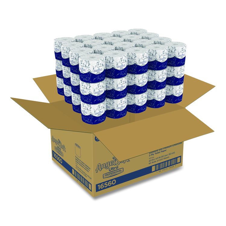 Angel Soft ps Ultra Two-Ply Premium Bathroom Tissue, Septic-Safe, White, 400 Sheets/Roll, 60 Rolls/Carton
