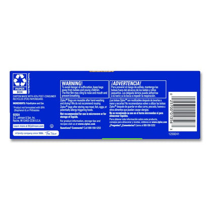 Resealable Sandwich Bags, 1.2 mil, 6.5" x 5.88", Clear, 50 Bags/Box, 12 Boxes/Carton