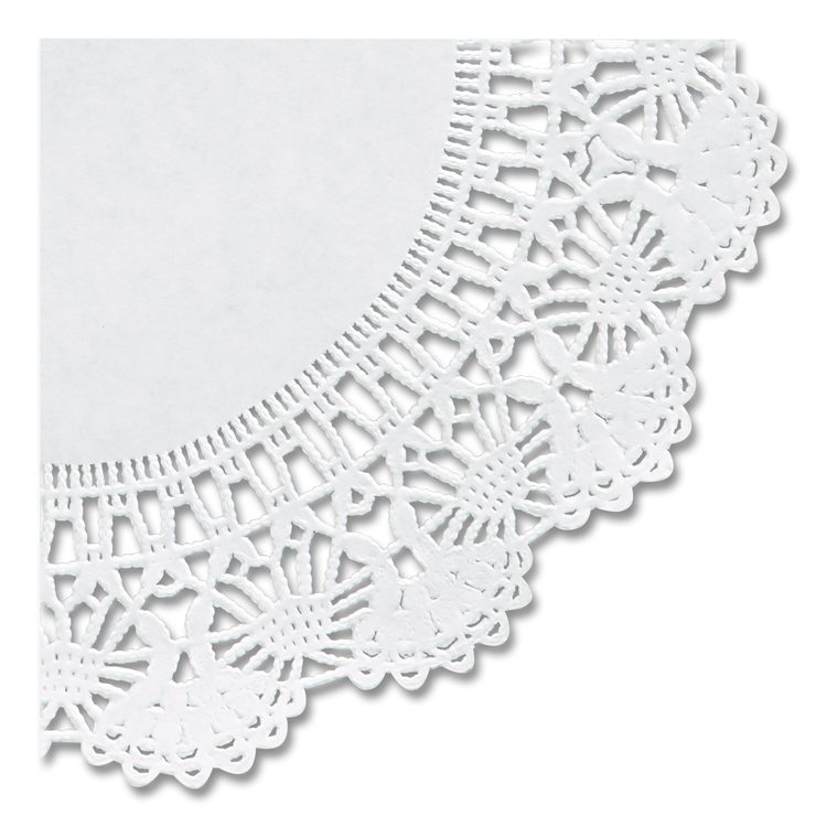 Kenmore Lace Doilies, Round, 16.5", White, 500/Carton