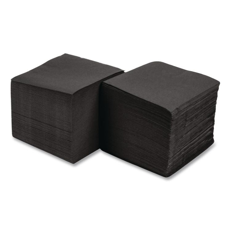 Embossed Beverage Napkins, 1-Ply, 10 x 10, Black, 1,000/Carton