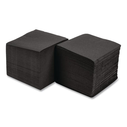 Embossed Beverage Napkins, 1-Ply, 10 x 10, Black, 1,000/Carton