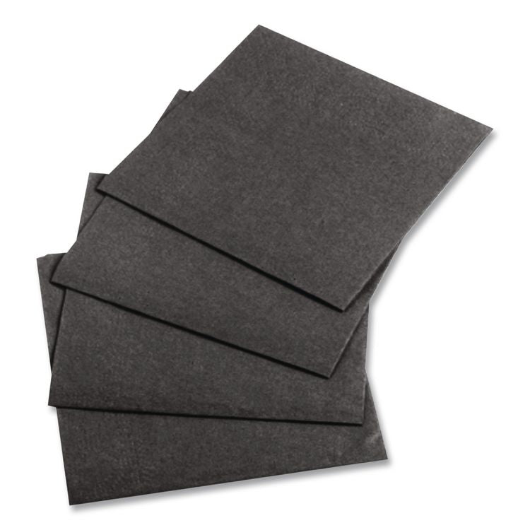 Embossed Beverage Napkins, 1-Ply, 10 x 10, Black, 1,000/Carton