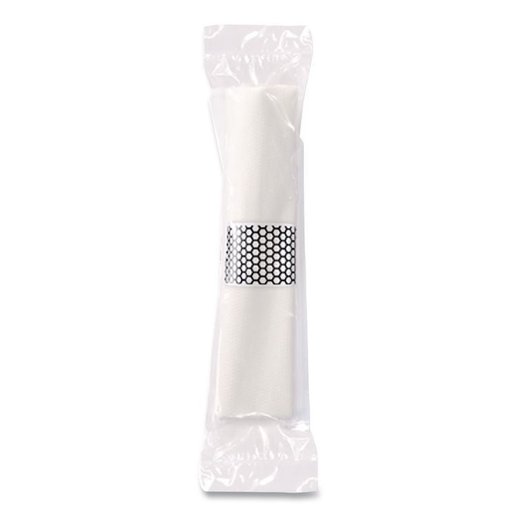 CaterWrap Cater to Go Express Cutlery Kit, Heavyweight, Fork/Knife/Napkin/Spoon, Plastic, Black, 100/Carton