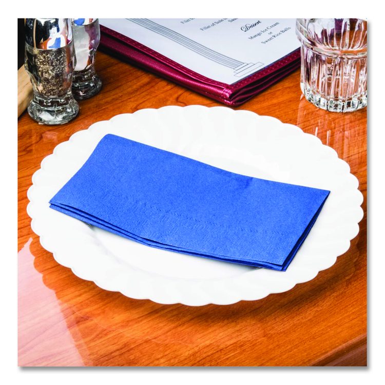 Dinner Napkins, 2-Ply, 15 x 17, Navy Blue, 1,000/Carton
