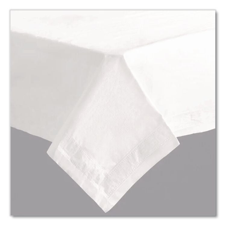 Tissue/Poly Tablecovers, 72" x 72", White, 25/Carton