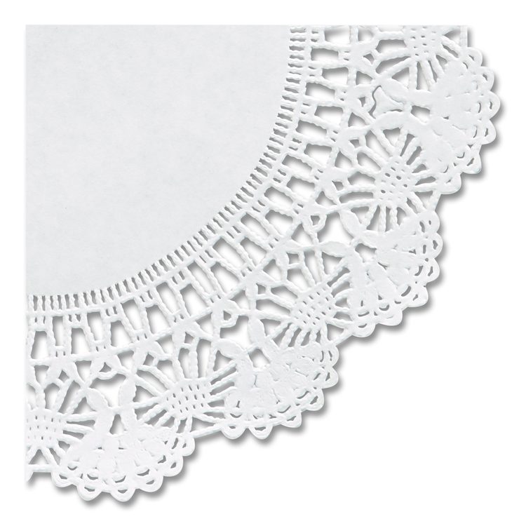Cambridge Lace Doilies, Round, 4", White, 10,000/Carton