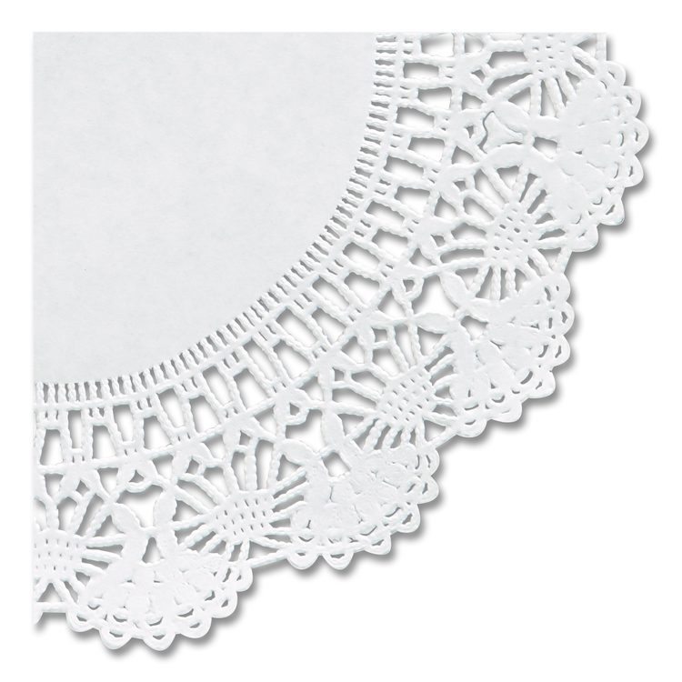 Cambridge Lace Doilies, Round, 5", White, 10,000/Carton