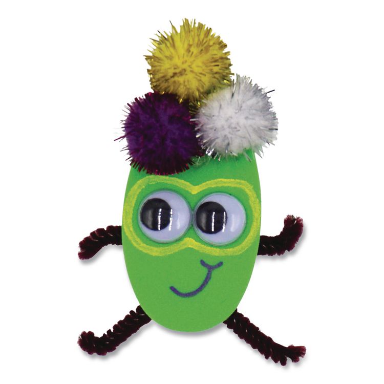 Wiggle Eyes, 0.27", 0.39", 0.47", 0.59", Black, 100/Pack