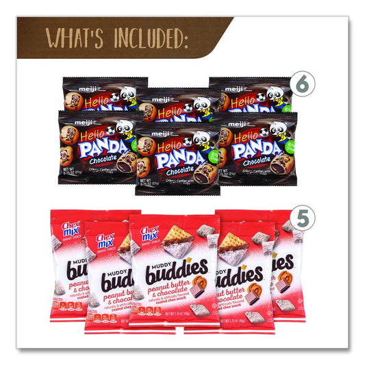 Peanut Butter and Chocolate Dessert Box, Peanut Butter Chocolate, 24 Assorted Snacks/Box