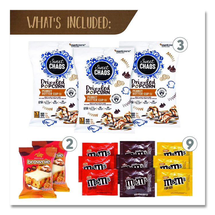 Peanut Butter and Chocolate Dessert Box, Peanut Butter Chocolate, 24 Assorted Snacks/Box