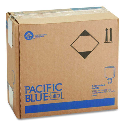 Pacific Blue Ultra Automated Sanitizer Dispenser Refill Foam Hand Sanitizer, 1,000 mL Bottle, Fragrance-Free, 3/Carton