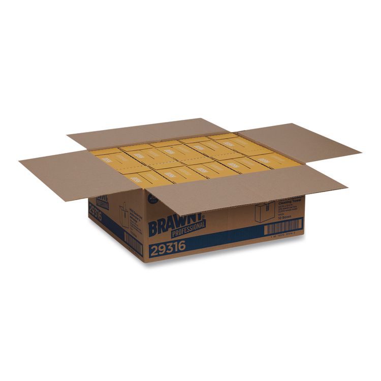 Lightweight Disposable Shop Towels, 9.1 x 12.5, White, 2,000/Carton
