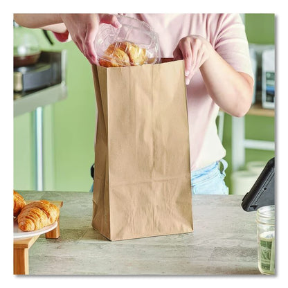 Grocery Paper Bags, 12# Size, 50# Basis Weight, 7" x 4.38" x 13.75", Kraft, 500/Bundle