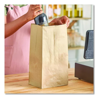 Grocery Paper Bags, 25# Size, Heavy-Duty, 50# Basis Weight, 8.25" x 5.38" x 18", Kraft, 500/Bundle