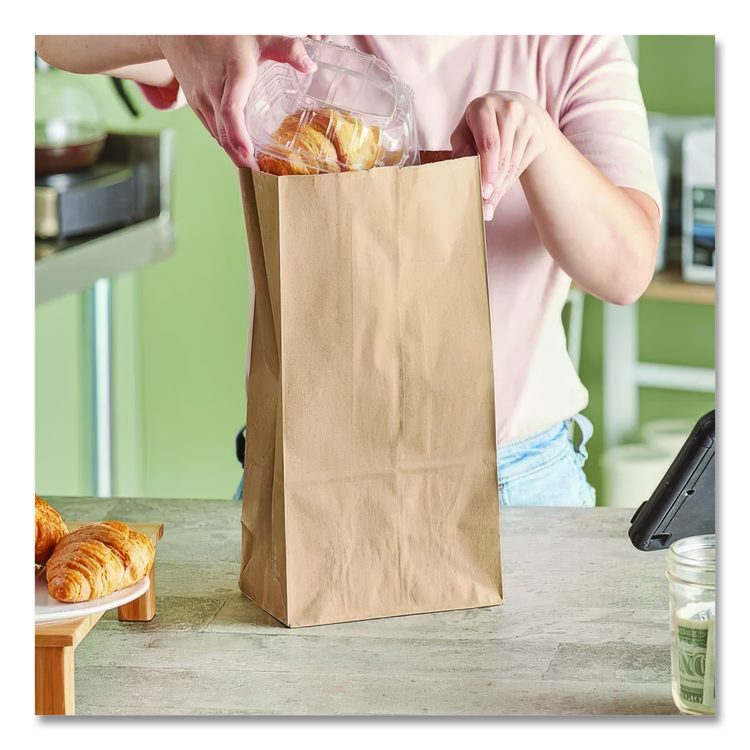 Grocery Paper Bags, 12# Size, 40# Basis Weight, 7" x 4.38" x 13.75", Kraft, 500/Bundle