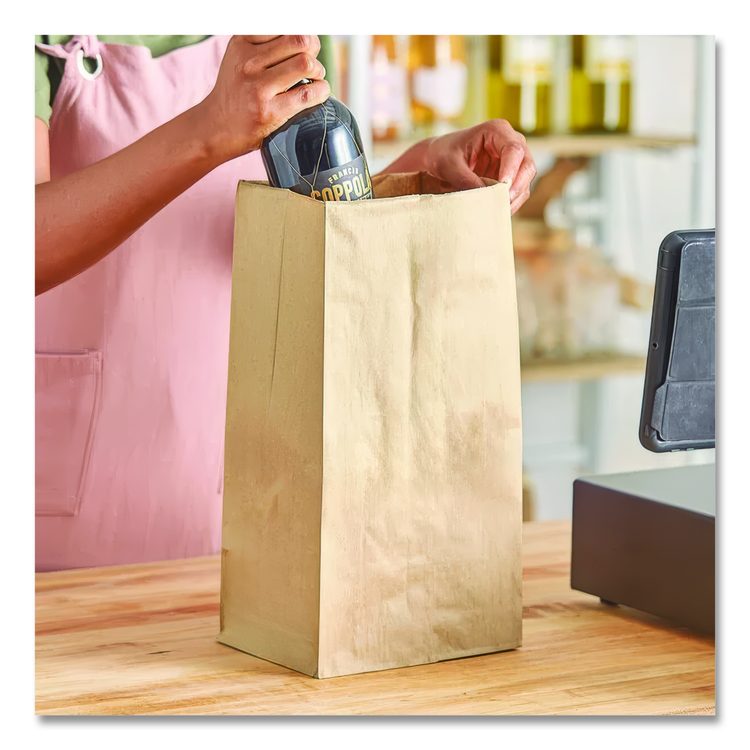 Grocery Paper Bags, 2# Size, X-Heavy-Duty, 50# Basis Weight, 4.13" x 2.63" x 7.88", Kraft, 250 Bags/Pack, 2 Packs/Bundle