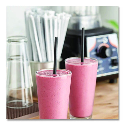 Aardvark Paper Straws, 5.75", Black, 3,200/Carton