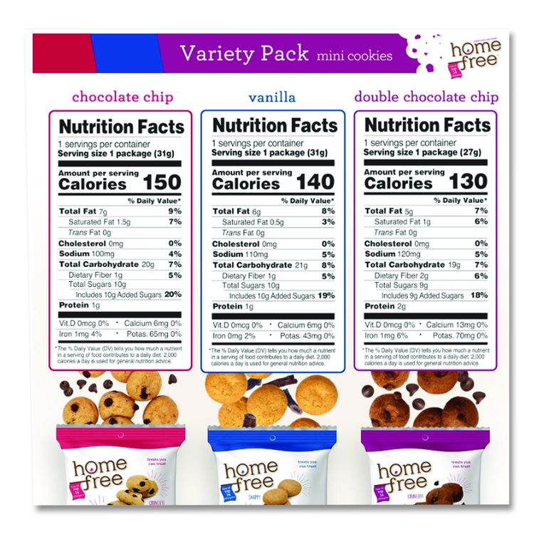 Gluten Free Mini Cookies Variety Pack, 1.1 oz/0.95 oz/1.1 oz Packs, 30/Carton