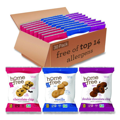 Gluten Free Mini Cookies Variety Pack, 1.1 oz/0.95 oz/1.1 oz Packs, 30/Carton
