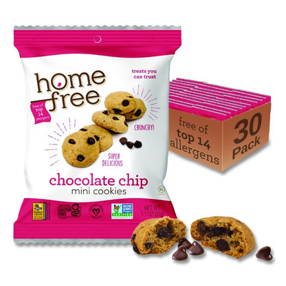 Gluten Free Chocolate Chip Mini Cookies, 1.1 oz Pack, 30/Carton