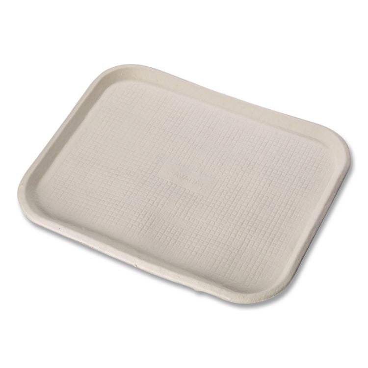 Savaday Molded Fiber Flat Food Tray, 16 x 12, White, Paper, 200/Carton
