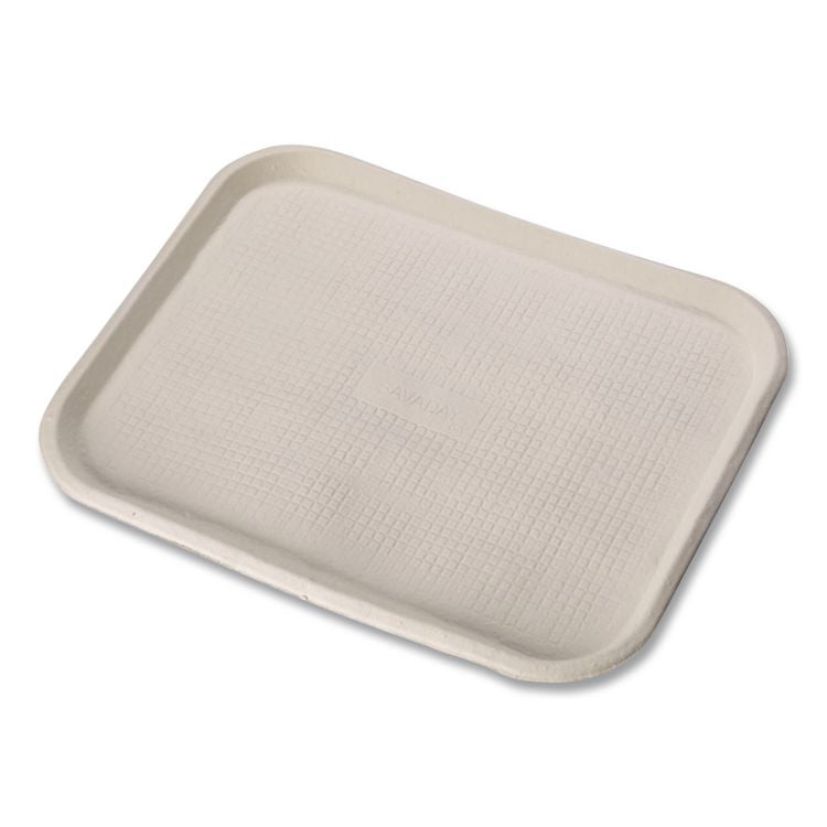 Savaday Molded Fiber Food Trays, 14 x 18, White, Paper, 100/Carton