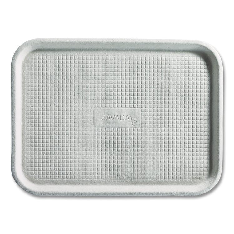 Savaday Molded Fiber Food Trays, 14 x 18, White, Paper, 100/Carton