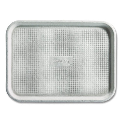 Savaday Molded Fiber Food Trays, 14 x 18, White, Paper, 100/Carton