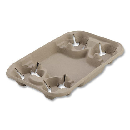 StrongHolder Molded Fiber Cup/Food Tray, 8 oz to 22 oz, Four Cups + Food Tray, Beige, 250/Carton