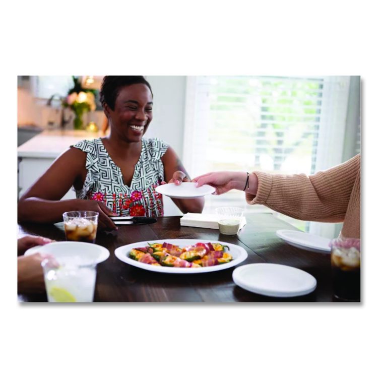 Paper Dinnerware, Plate, 6" dia, White, 125/Pack