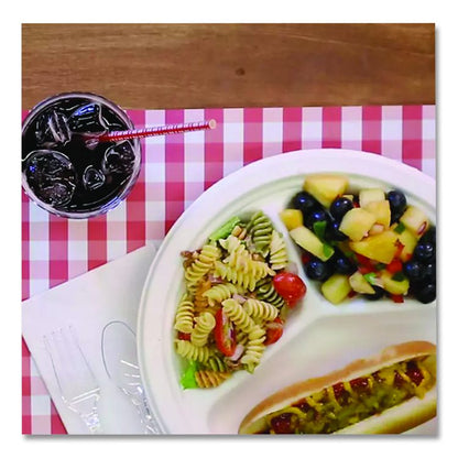 PaperPro Naturals Molded Fiber Dinnerware, Round Plates, 3-Compartment, 10.25" dia, Natural, 125/Pack, 4 Packs/Carton