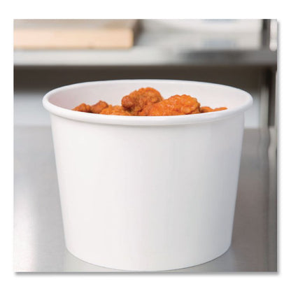 Paper Food Containers, 64 oz, White, 25/Pack, 10 Packs/Carton