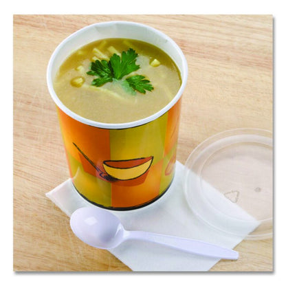 Streetside Squat Paper Food Container, Streetside Design, 16 oz, 25/Bag, 20 Bags/Carton