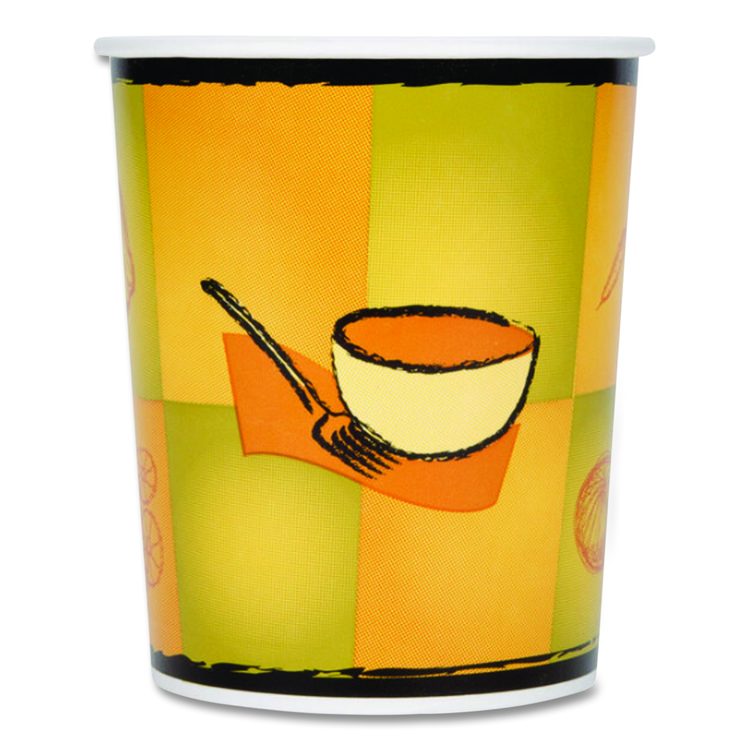 Streetside Squat Paper Food Container, 32 oz, Streetside Design, 25/Bag, 20 Bags/Carton