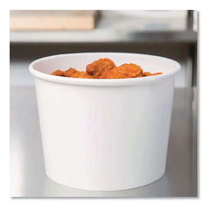 Squat Paper Food Container, 8 oz to 10 oz, White, 50/Pack, 20/Carton