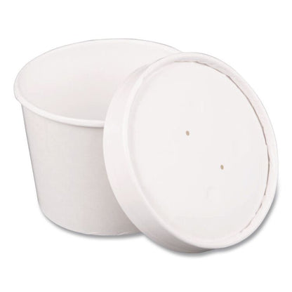 Vented Paper Lids, Fits 8 oz to 16 oz Hot Cups, White, 25/Sleeve, 40 Sleeves/Carton