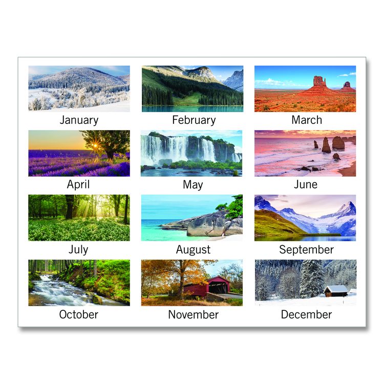 Landscape Panoramic Desk Pad, Landscapes Photography, 22 x 17, White Sheets, Clear Corners, 12-Month (Jan to Dec): 2026