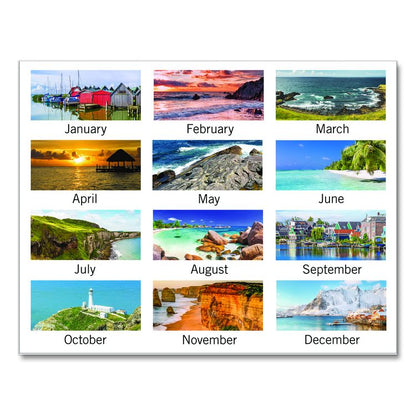 Seascape Panoramic Desk Pad, Seascape Panoramic Photography, 22 x 17, White Sheets, Clear Corners, 12-Month (Jan-Dec): 2026