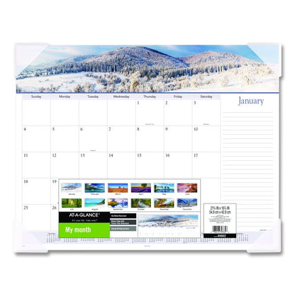 Landscape Panoramic Desk Pad, Landscapes Photography, 22 x 17, White Sheets, Clear Corners, 12-Month (Jan to Dec): 2026