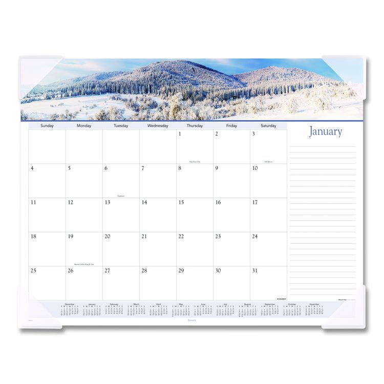 Landscape Panoramic Desk Pad, Landscapes Photography, 22 x 17, White Sheets, Clear Corners, 12-Month (Jan to Dec): 2026