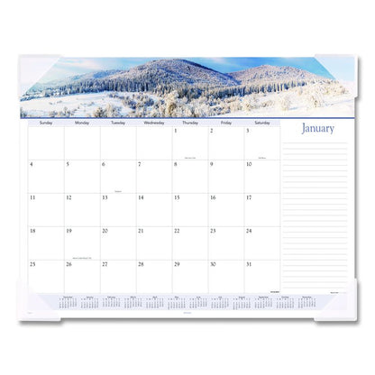 Landscape Panoramic Desk Pad, Landscapes Photography, 22 x 17, White Sheets, Clear Corners, 12-Month (Jan to Dec): 2026