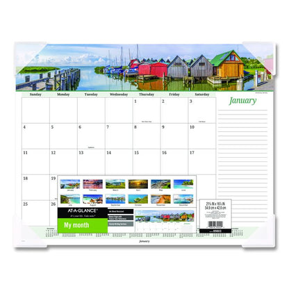 Seascape Panoramic Desk Pad, Seascape Panoramic Photography, 22 x 17, White Sheets, Clear Corners, 12-Month (Jan-Dec): 2026