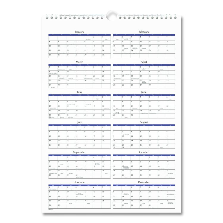Scenic Monthly Wall Calendar, Landscape Photography, 12 x 17, White/Multicolor Sheets, 12-Month (Jan to Dec): 2026