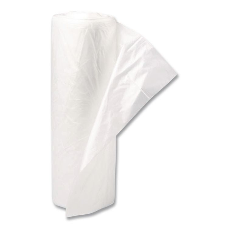 Low-Density Commercial Can Liners, 45 gal, 0.8 mil, 40" x 46", White, Interleaved Roll, 25 Bags/Roll, 4 Rolls/Carton