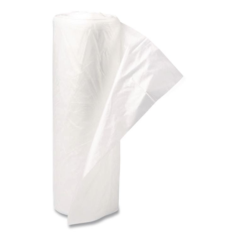 Low-Density Commercial Can Liners, 45 gal, 0.7 mil, 40" x 46", White, Interleaved Roll, 25 Bags/Roll, 4 Rolls/Carton